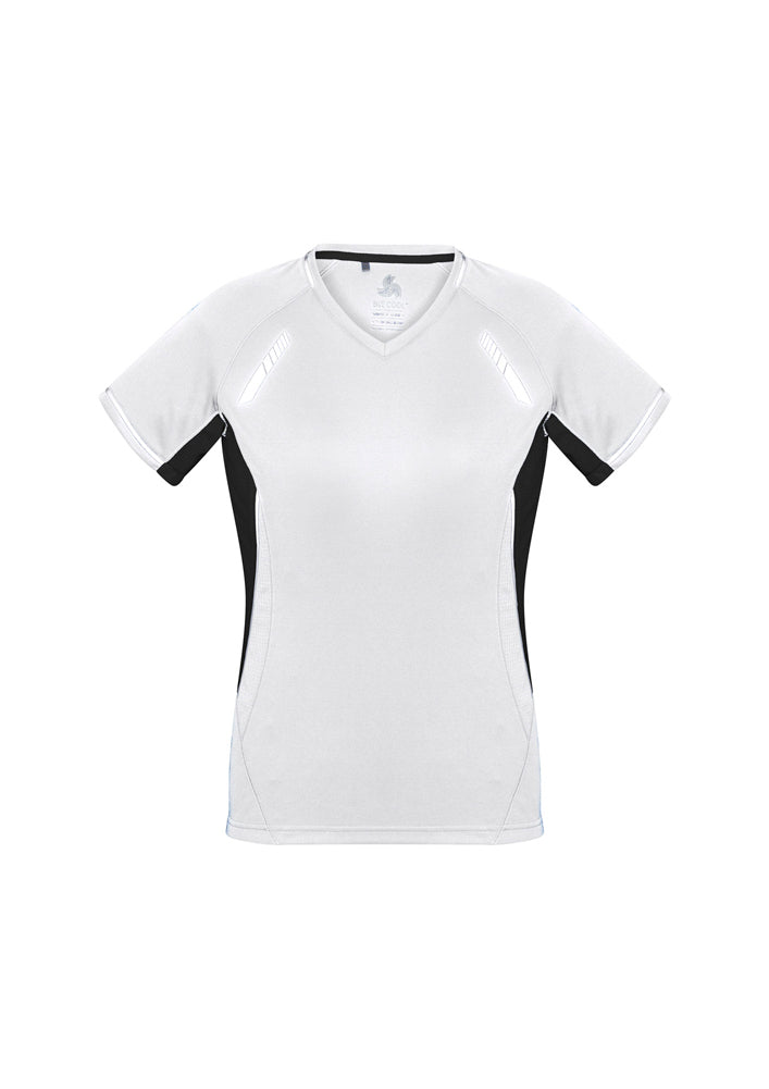 Biz Collection Ladies Renegade Tee Navy/Sky/Silver