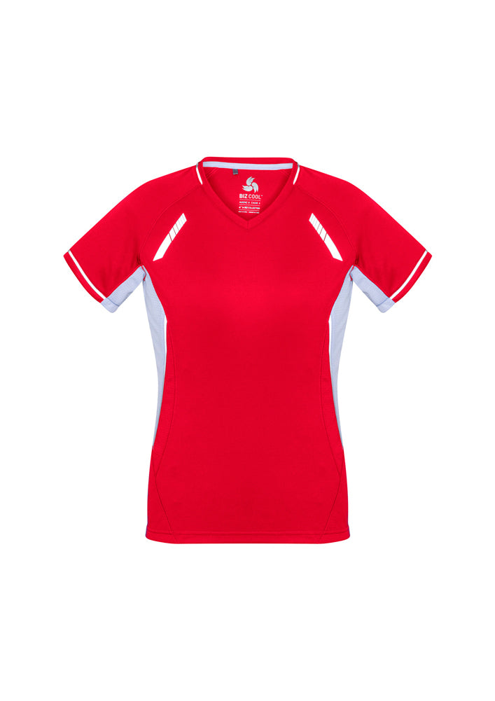 Biz Collection Ladies Renegade Tee Navy/Red/Silver