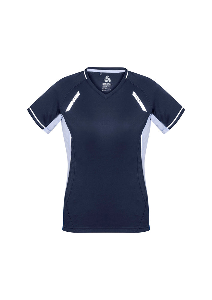 Biz Collection Ladies Renegade Tee Navy/White/Silver