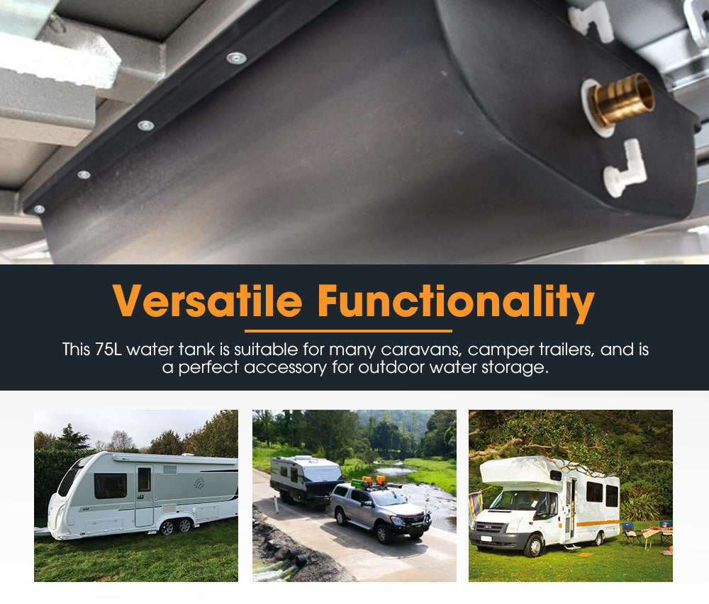SAN HIMA 75L Litre Poly Water Tank Camper Trailers Caravans 4X4 4WD Truck