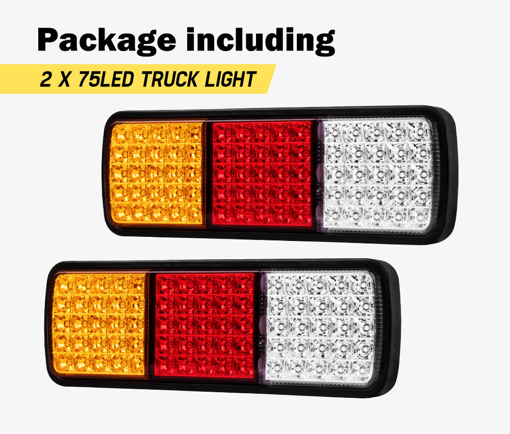 LIGHTFOX Pair LED Vehicle Tail Lights 12V