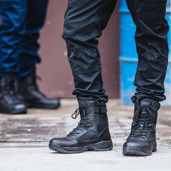 Bata Industrials Sentinel Black Full Grain Zip Lace Energency Services Boot