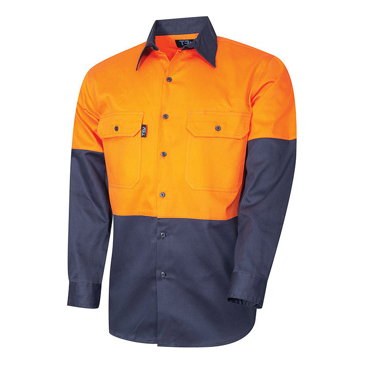 TRU Workwear Lightweight Vented Long Sleeve Hi-Vis Drill Shirt