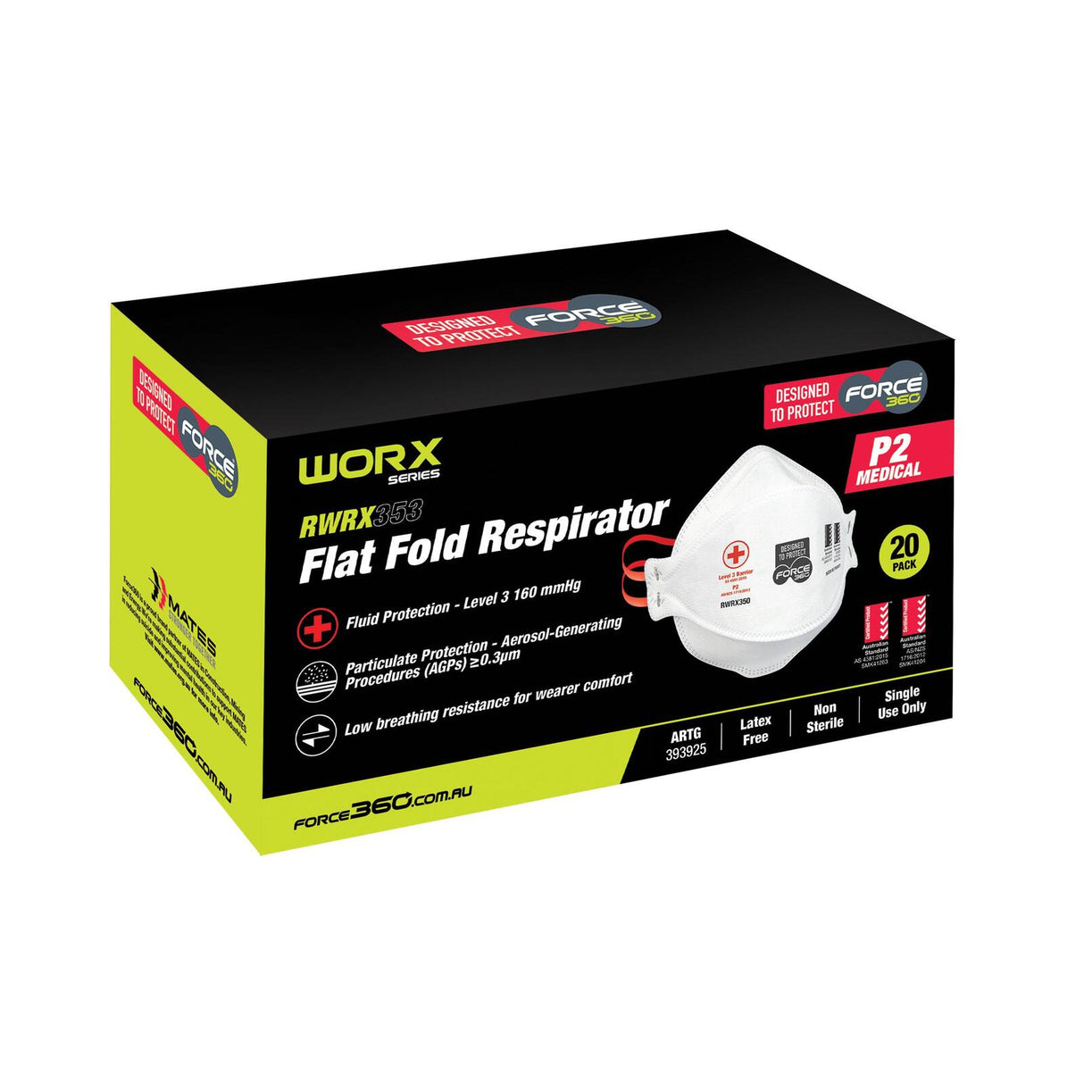 Force360 P2 Medical Flat Fold Respirator