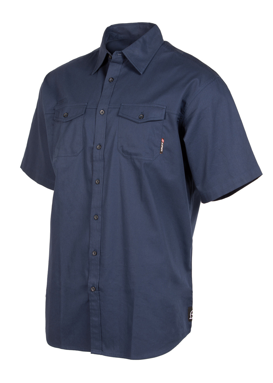 Unit Mens Shirt S/Slv Craftman Navy