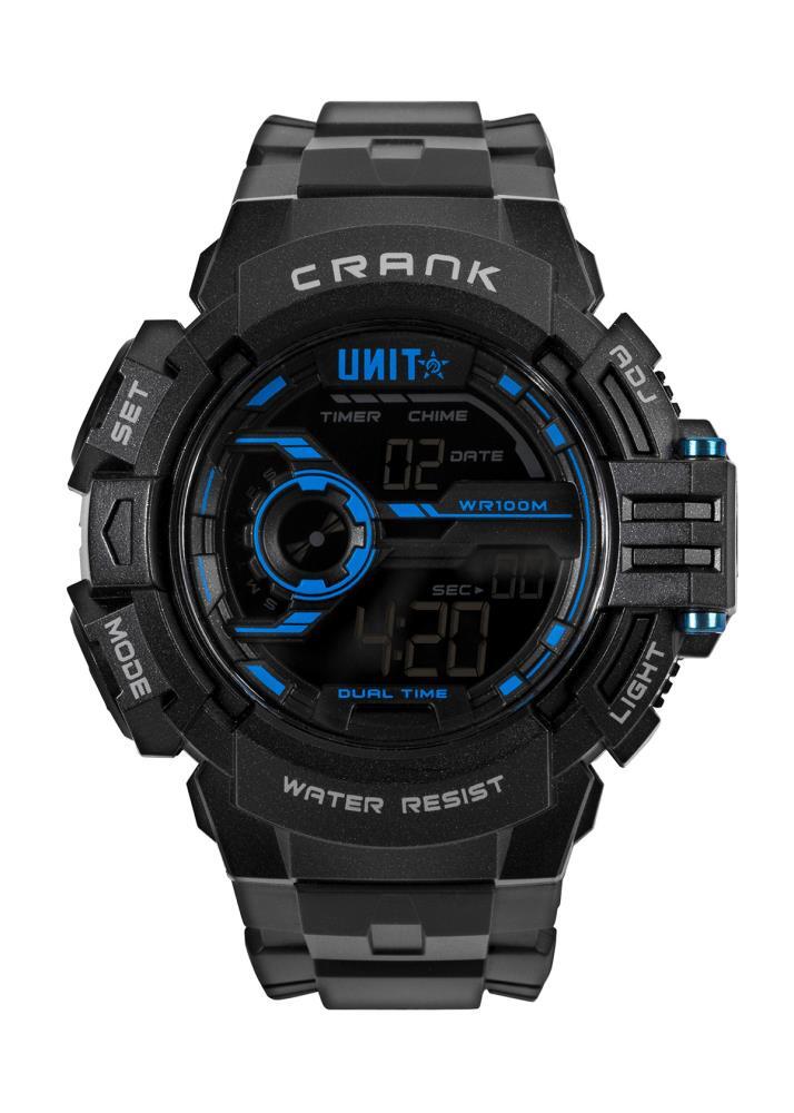 Unit Mens Watch Crank Black Blue OSFM Black