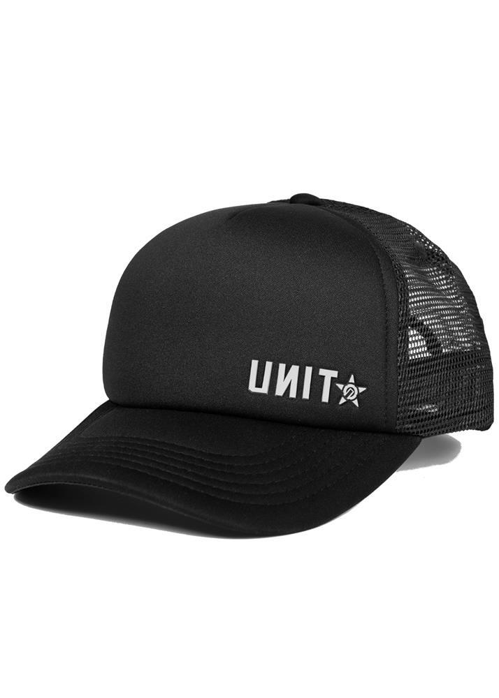 Unit Mens Headwear Trucker Cap Stake OSFM Black
