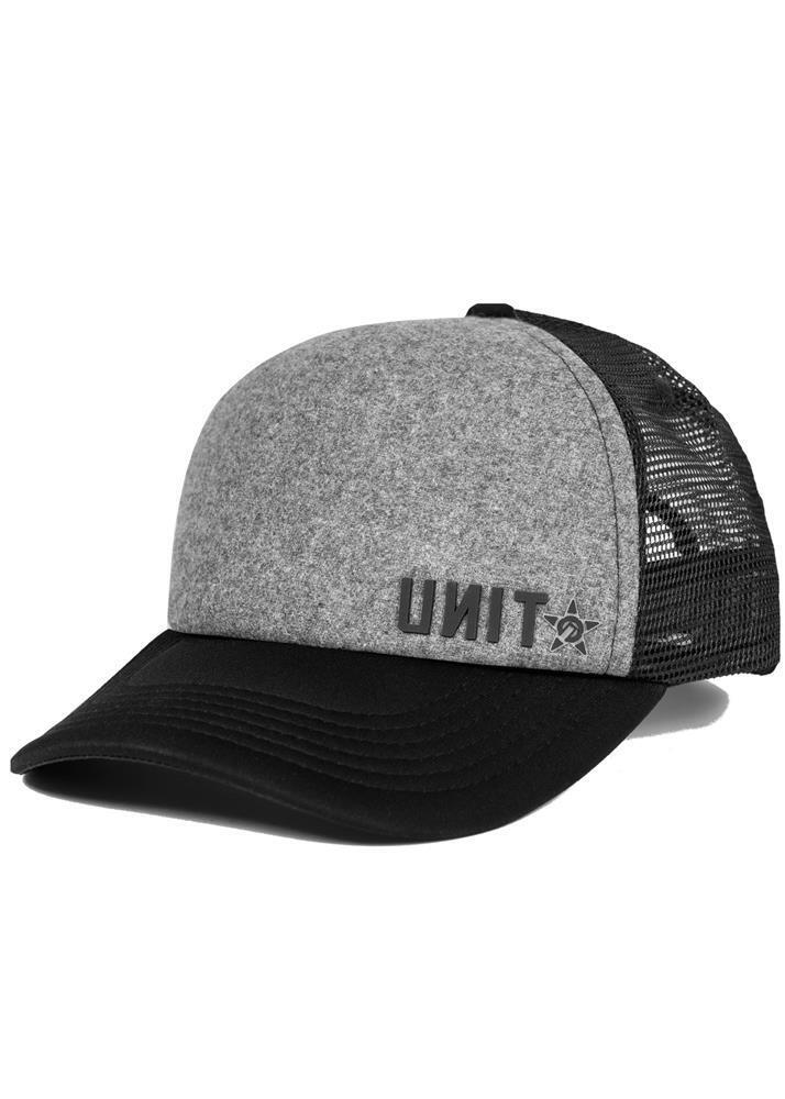 Unit Mens Headwear Trucker Cap Stake OSFM Charcoal