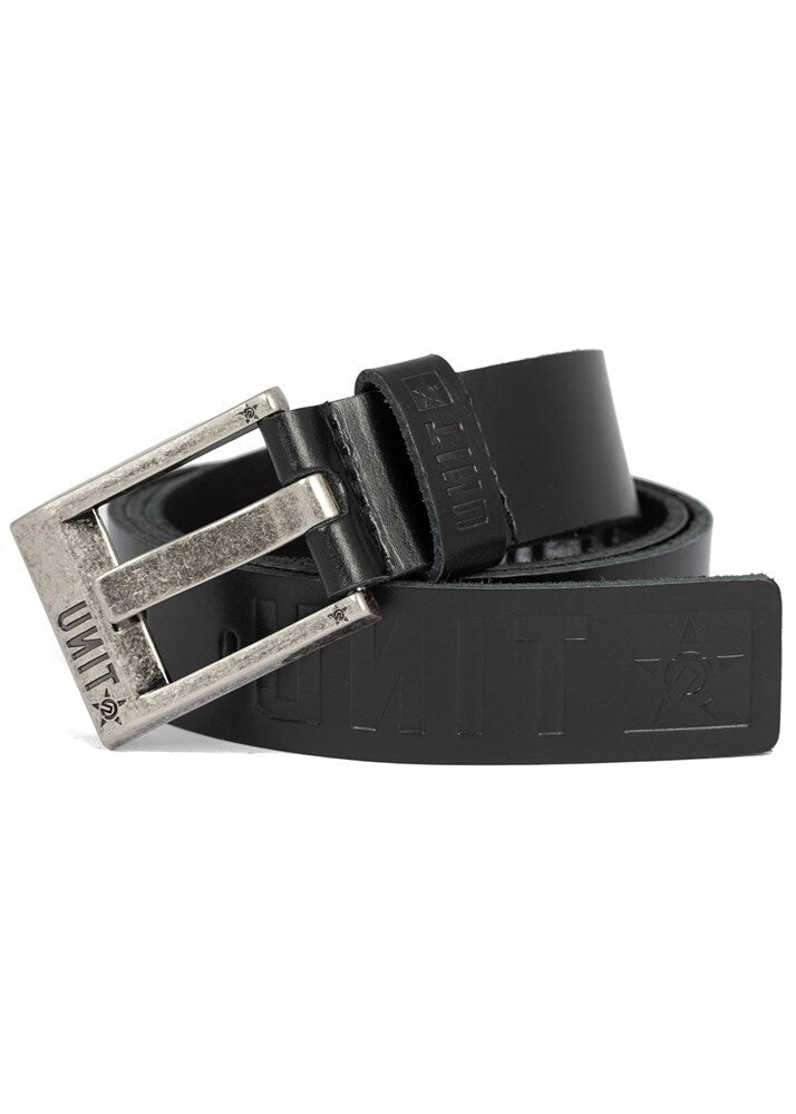 Unit Mens Leather Belt Fortitude Black