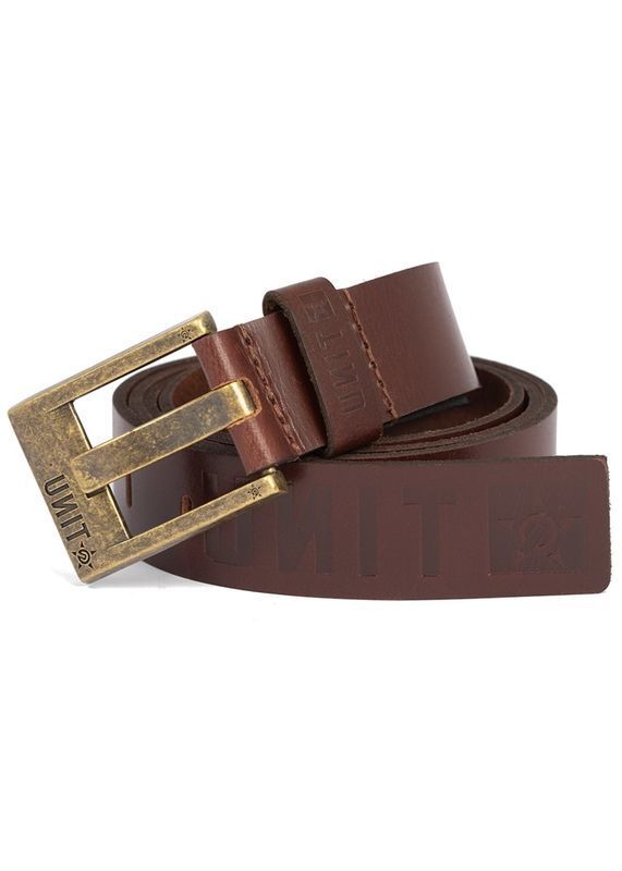 Unit Mens Belt Leather Fortitud Dark Choc
