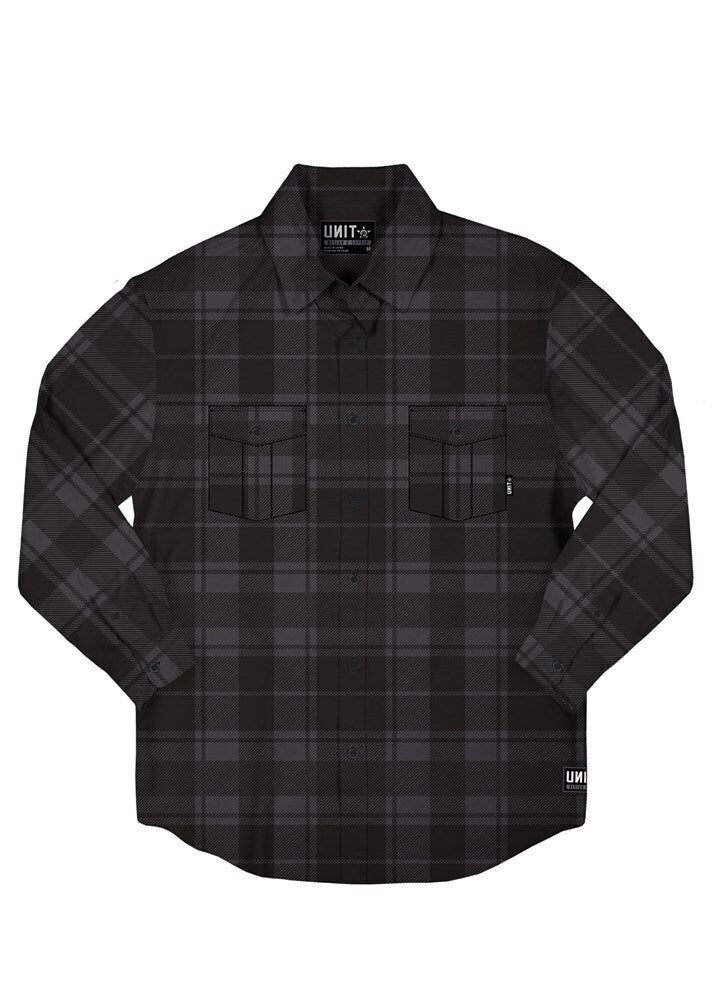 Unit Mens Shirt Woodford Flannel Shirt Charcoal