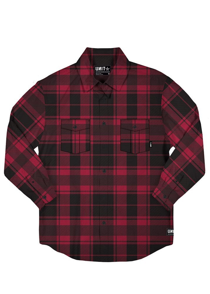 Unit Mens Shirt Woodford Flannel Shirt Red