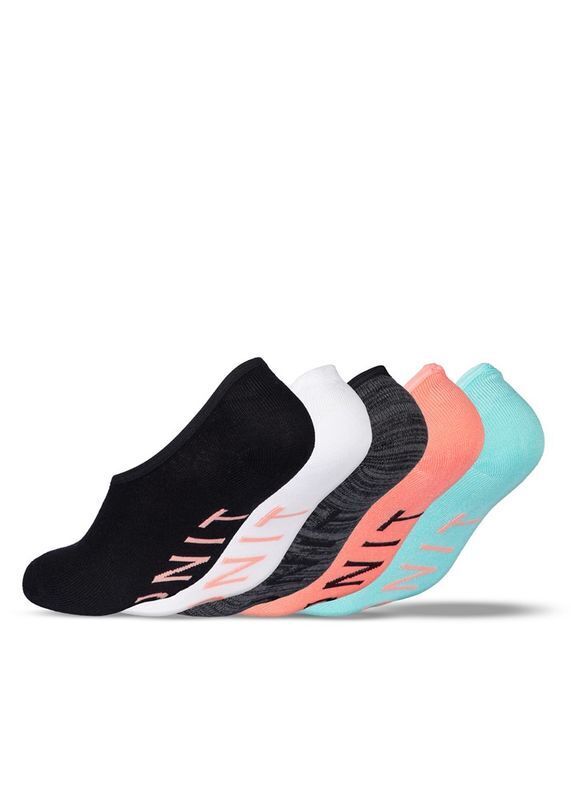 Unit Ladies Socks No Show 5 Pack Staple Multi Colour