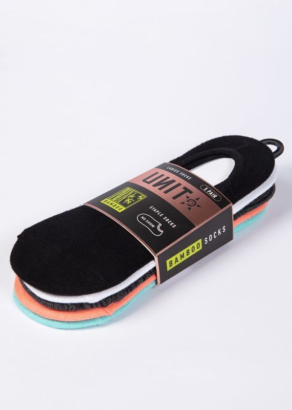 Unit Ladies Socks No Show 5 Pack Staple Multi Colour