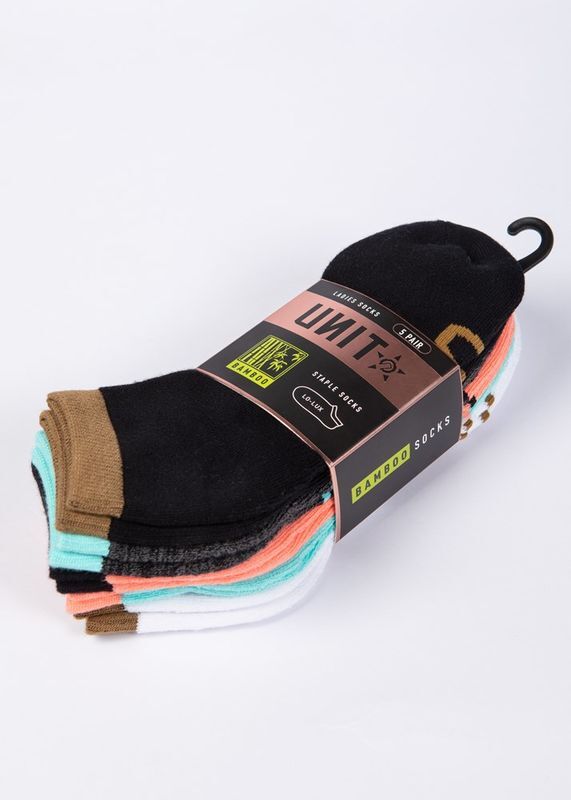 Unit Ladies Socks Lo-Lux 5 Pack Staple Multi Colour