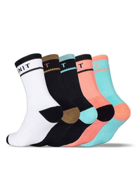 Unit Ladies Socks Hi-Lux 5 Pack Staple Multi Colour