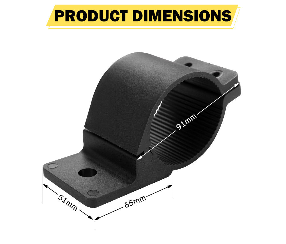 LIGHTFOX Pair 66mm 71mm Bullbar Mounting Bracket Clamp for Work Light Bar UHF Antenna