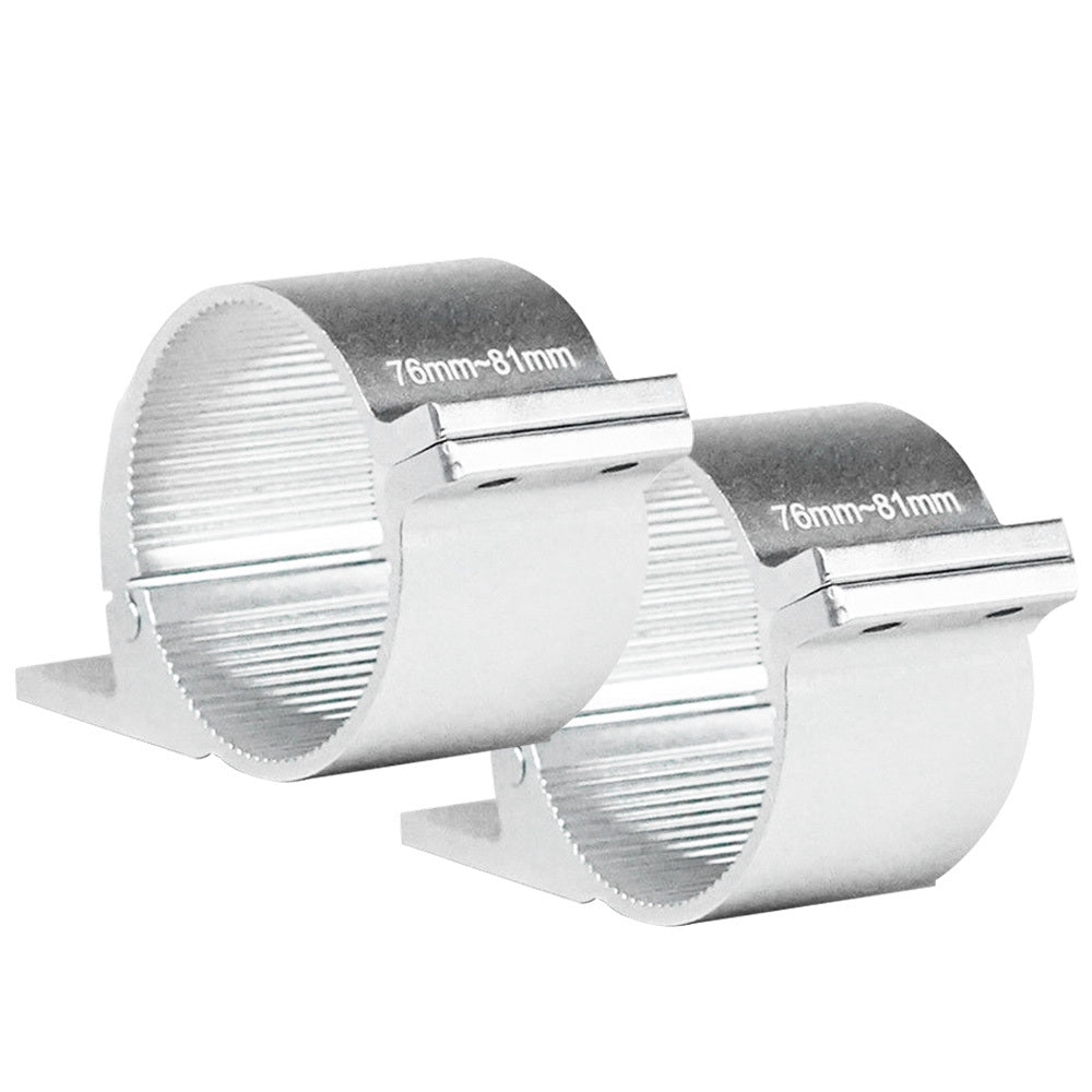 LIGHTFOX PAIR Silver Bullbar Mounting Bracket Clamp 76-81mm For LED Light Bar HID For ARB