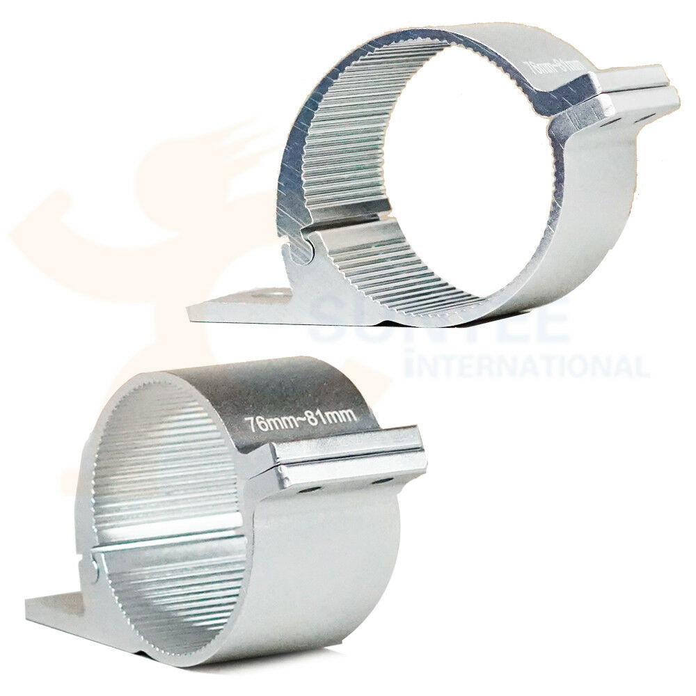 LIGHTFOX PAIR Silver Bullbar Mounting Bracket Clamp 76-81mm For LED Light Bar HID For ARB