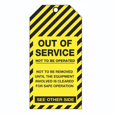 Out Of Service As Per TOS51TP Tear Proof Tags 100x Pack