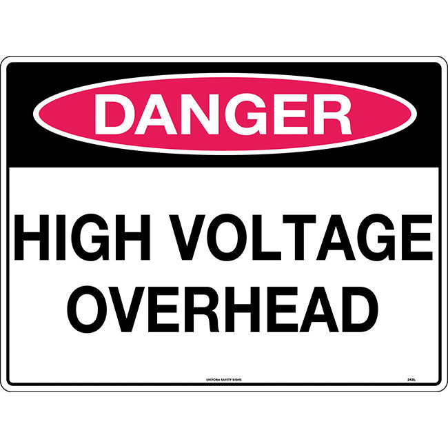 Danger High Voltage Overhead 600x450mm Metal