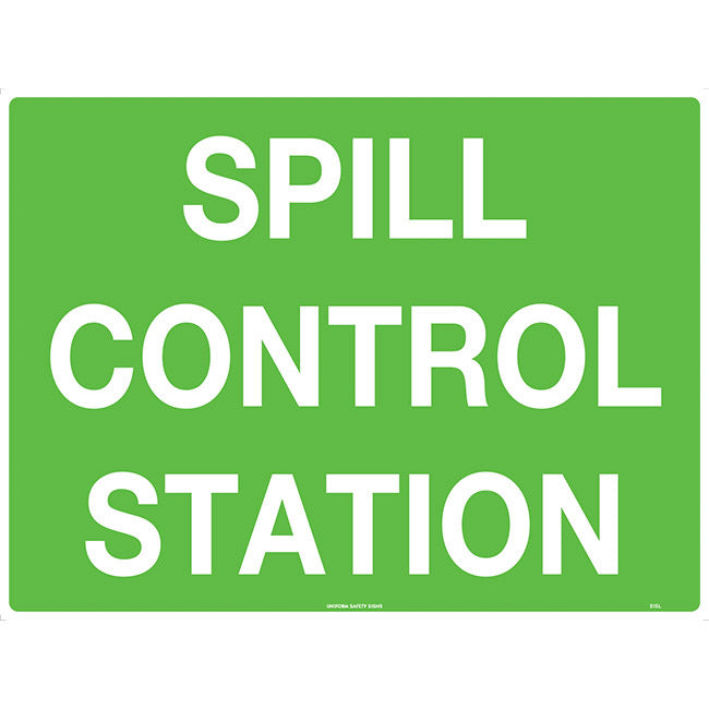 Spill Control Station Safety Sign 600x450mm Metal