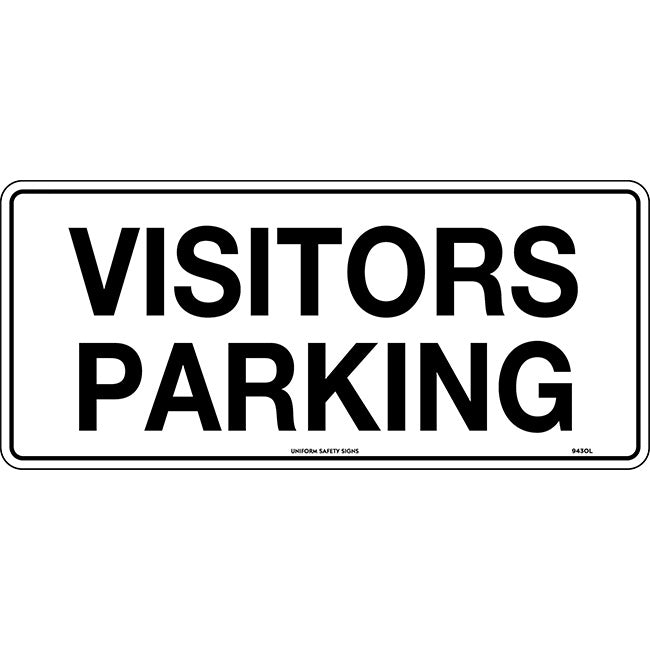 Visitors Parking Sign 450x200mm Metal