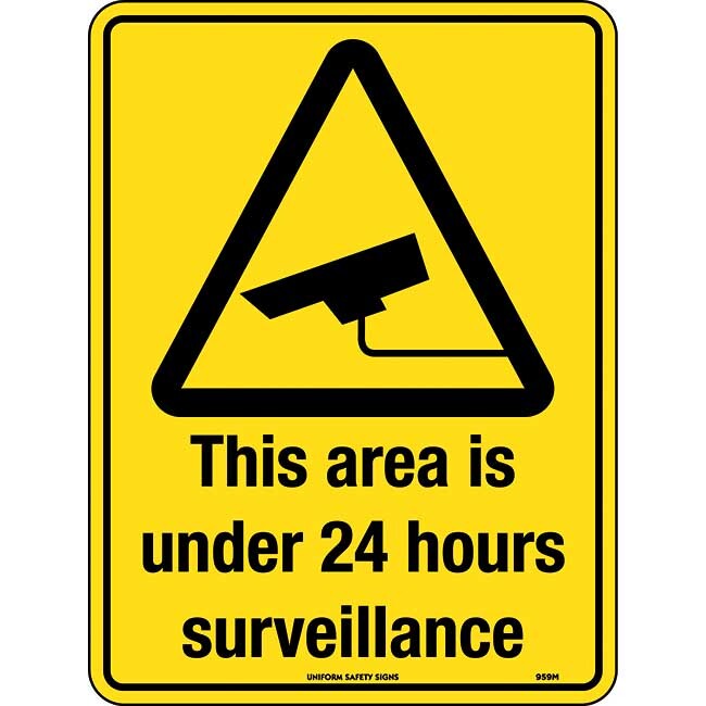 This Area is Under 24 hour Surveillance 600x450mm Metal