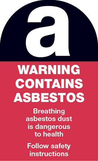 Warning Contains Asbestos etc Self Adhesive 90x55mm Sheet of 10