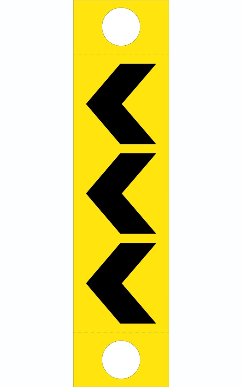 Chevron Left Arrow Corflute Bollard Sign 1215x300mm