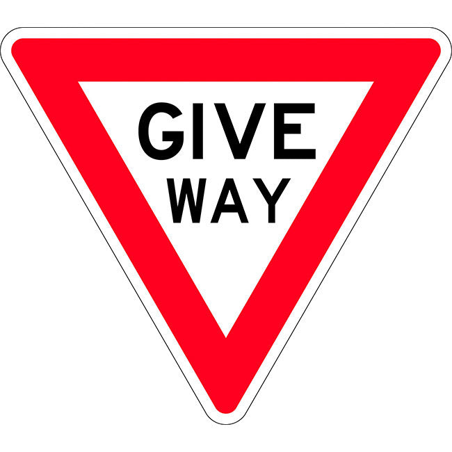 Give Way Traffic Safety Sign Aluminium Triangle 750mm