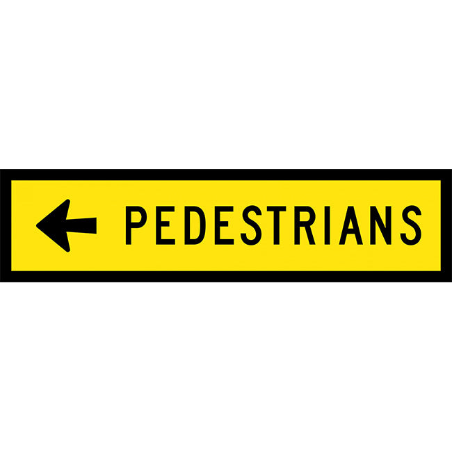 Pedestrians Right Arrow Traffic Safety Sign Boxed Edge 1200x300mm