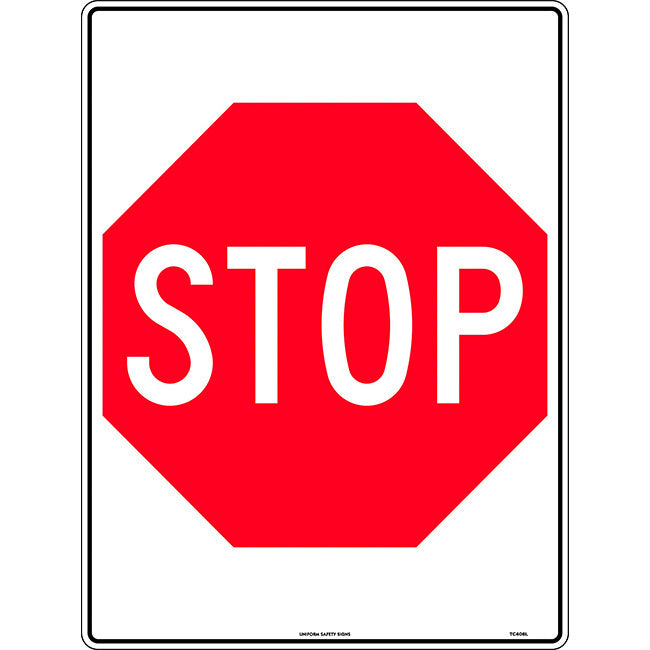 Stop Traffic Safety Sign Metal 600x450mm