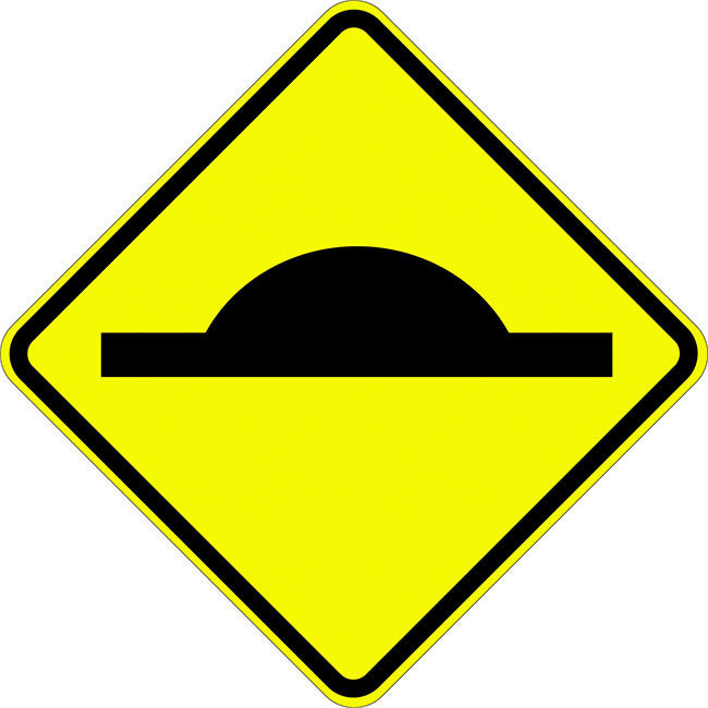 Speed Hump Symbol Traffic Safety Sign Aluminium 600x600mm