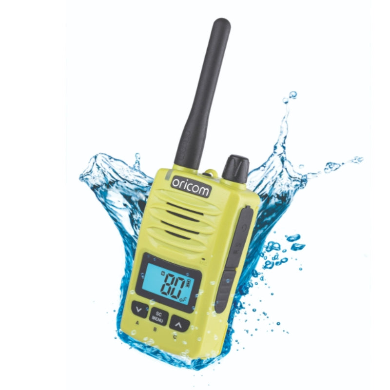 Oricom 5 Watt IP67 Waterproof Handheld UHF CB Radio LIME