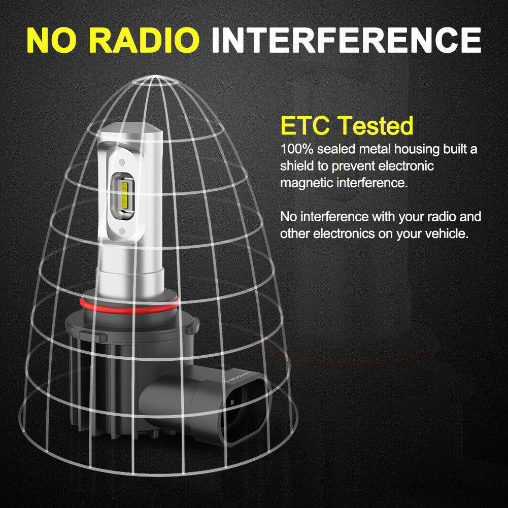 LIGHTFOX Pair Lumiled 9005 HB3 LED Headlight Kit High/Low Beam Replace Xenon Halogen Globe