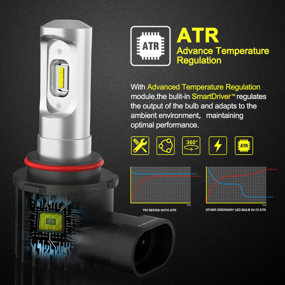 LIGHTFOX Pair Lumiled 9005 HB3 LED Headlight Kit High/Low Beam Replace Xenon Halogen Globe