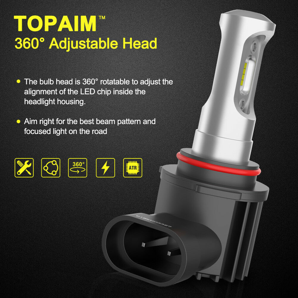 LIGHTFOX Pair Lumiled 9005 HB3 LED Headlight Kit High/Low Beam Replace Xenon Halogen Globe