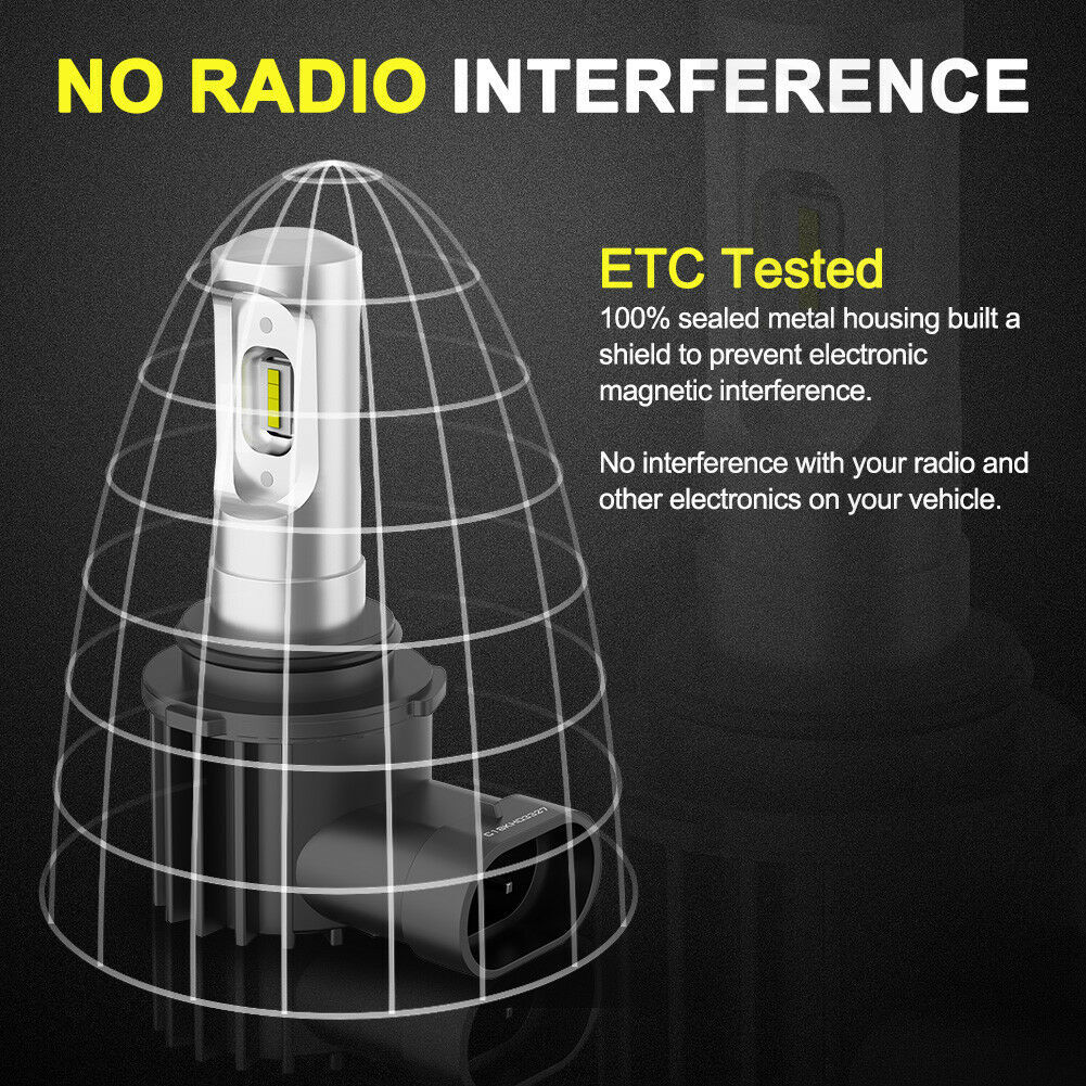 LIGHTFOX Pair Lumiled 9006 HB4 6000LM LED Headlight Kit High/Low Replace Xenon Halogen Globe