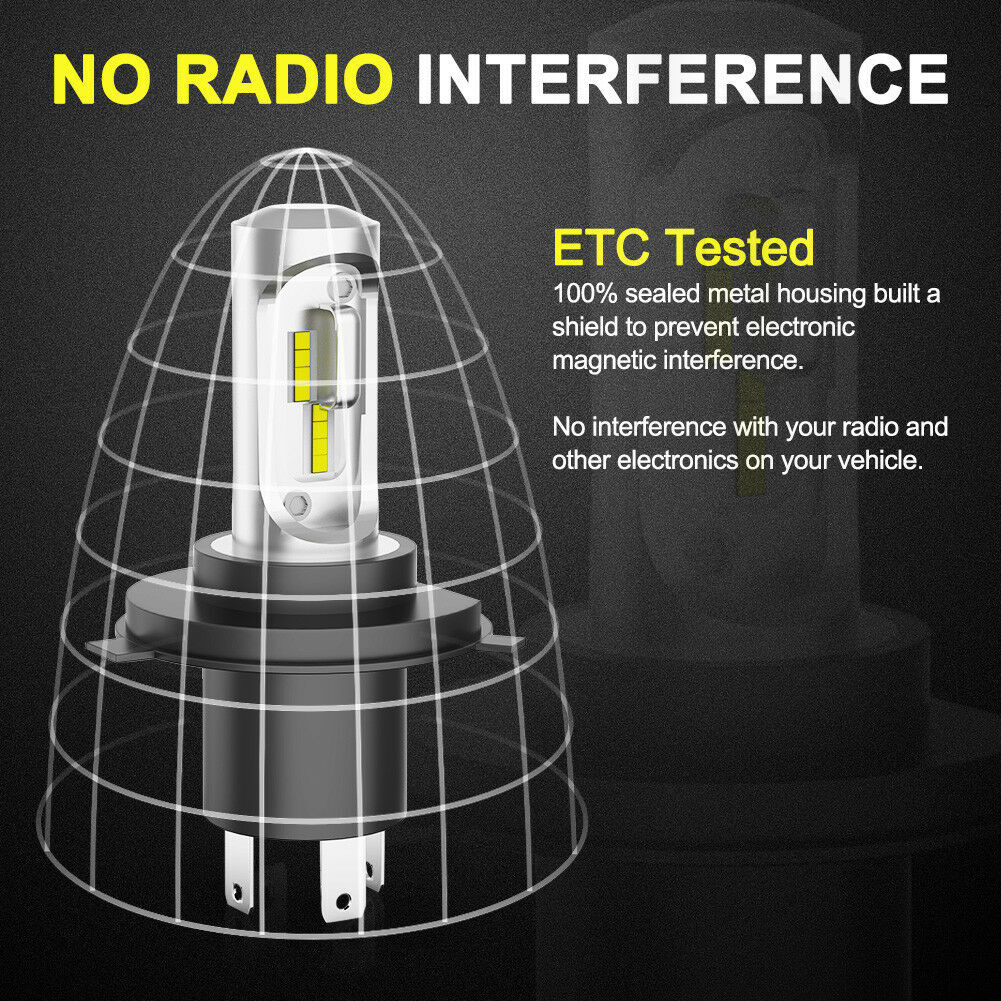 LIGHTFOX Pair 9003 H4 6000LM LED Headlight kit 6500K Lamp Bulbs Globes Hi/Lo Beam Upgrade