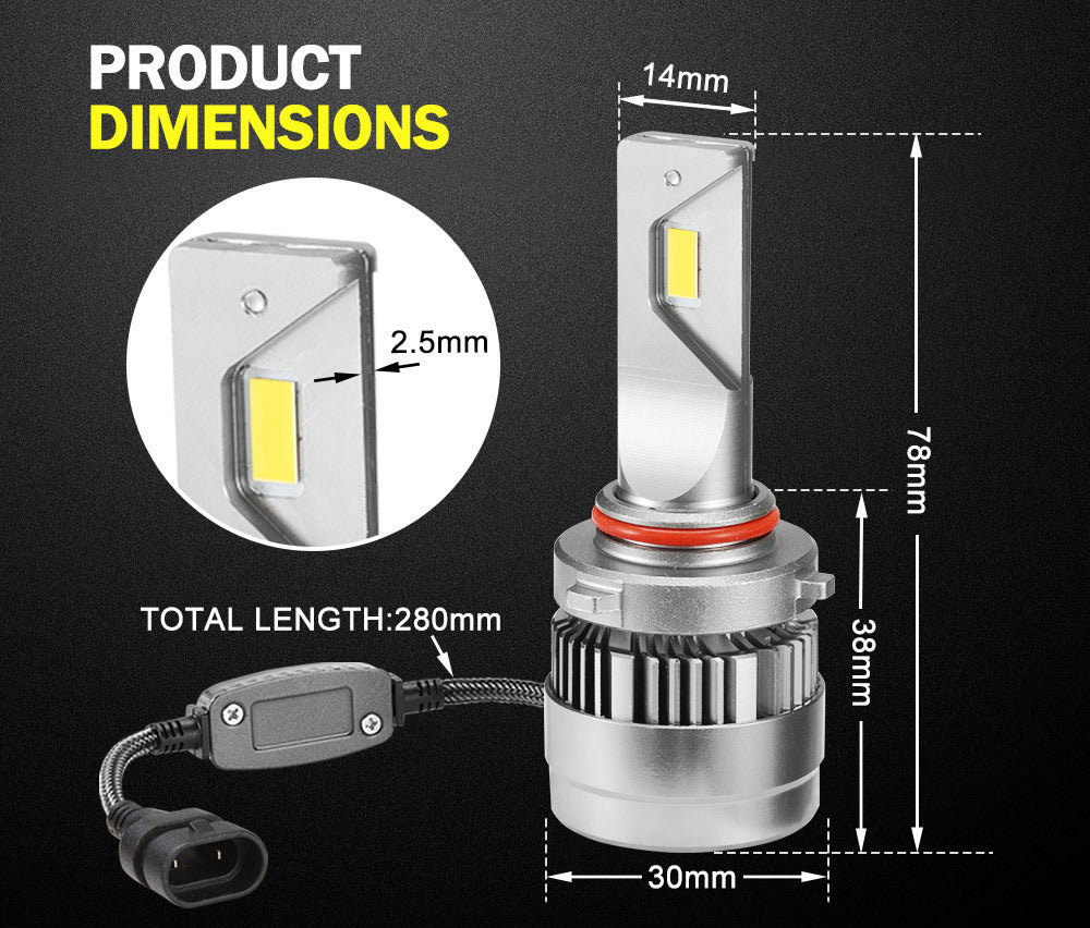 LIGHTFOX Pair 9005 HB3 LED Headlight Kit 60W 18000LM Replace Bulb Lamp Globe High Beam