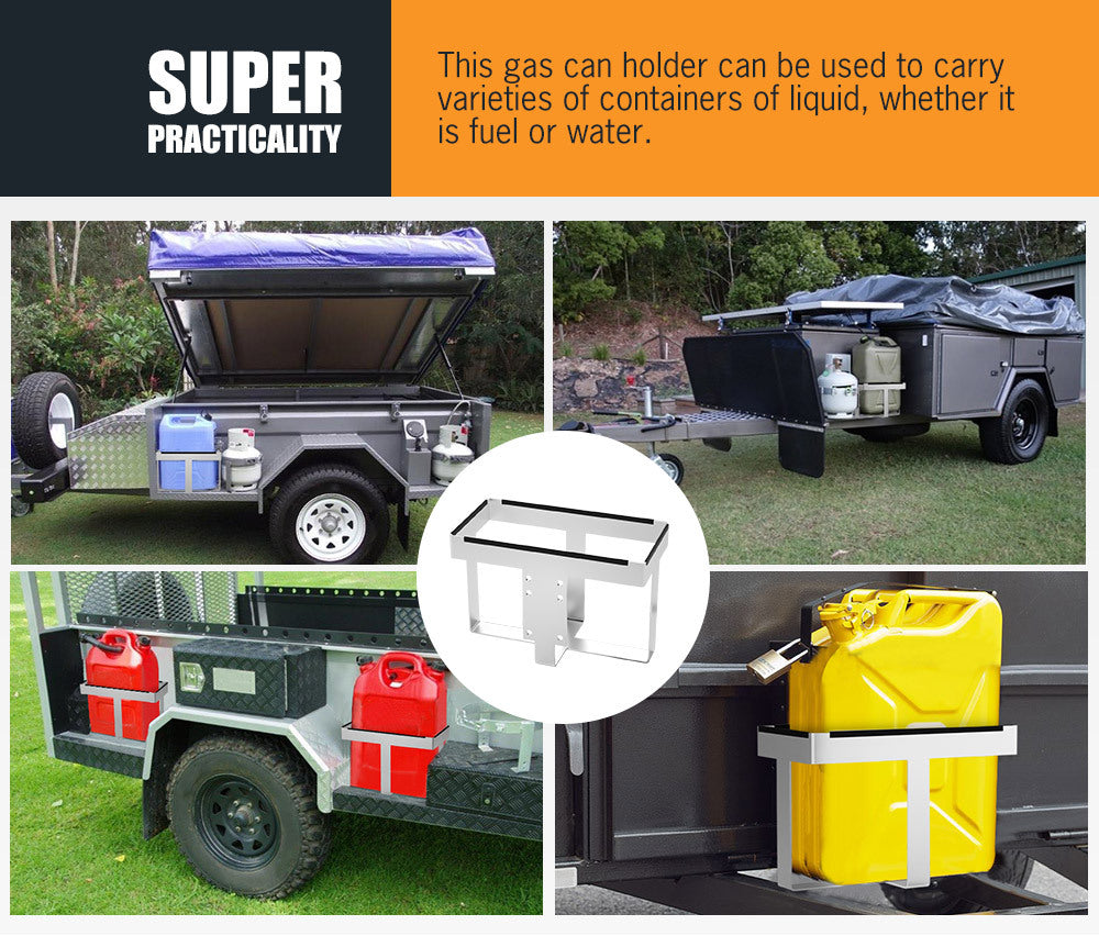 20L Jerry Can Holder Galvanized Steel 4x4 Camper Trailer Caravan Offroad