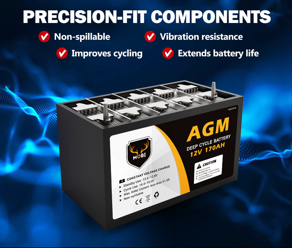 170AH 12V AGM Deep Cycle Battery