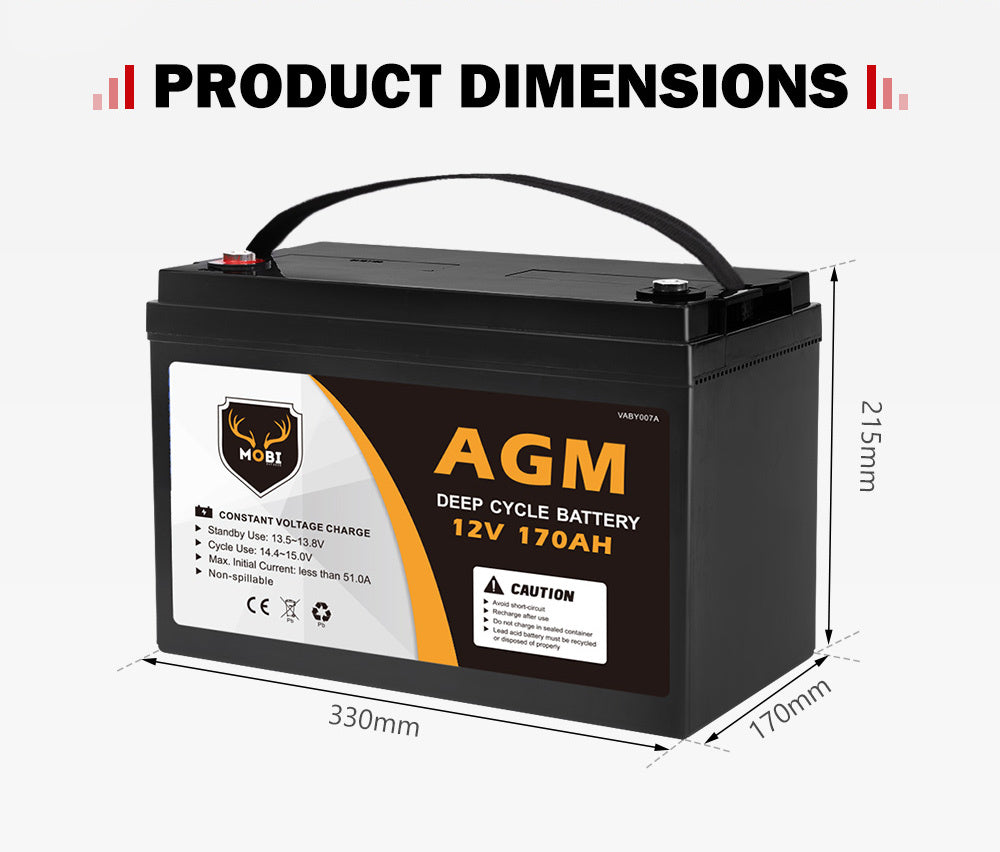170AH 12V AGM Deep Cycle Battery