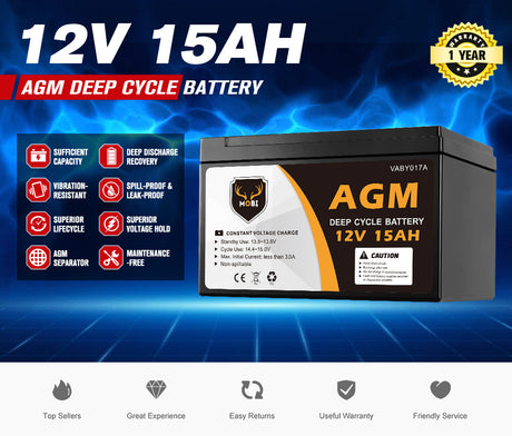 15AH 12V AGM Battery Deep Cycle