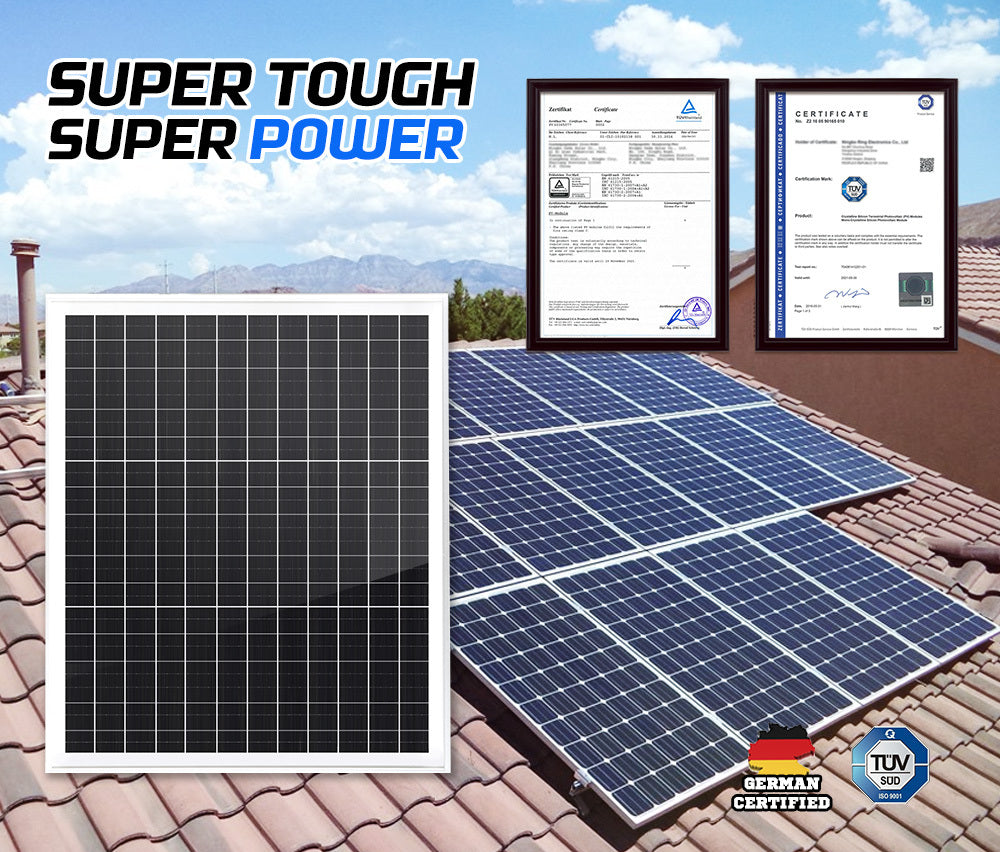 ATEM POWER 60W Solar Panel 12V Mono Generator Caravan Camping Battery Power Charging