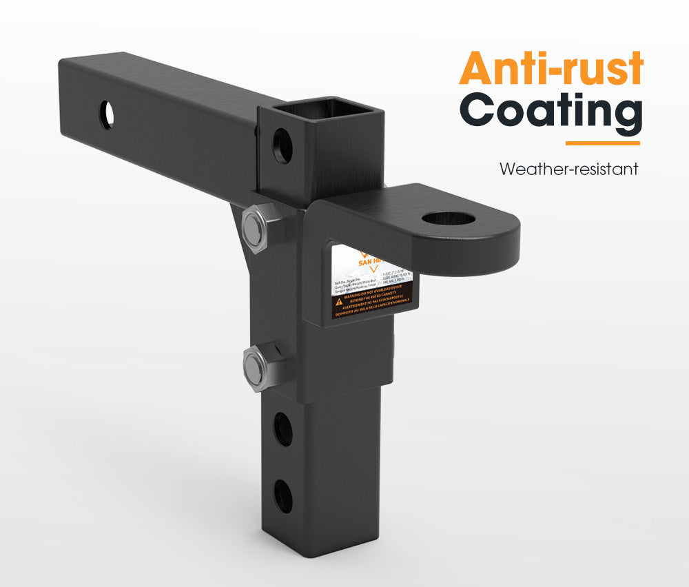 SAN HIMA Adjustable Towbar Tow Bar Ball Mount 2" Hitch Towing Trailer 4WD Car 6000lbs