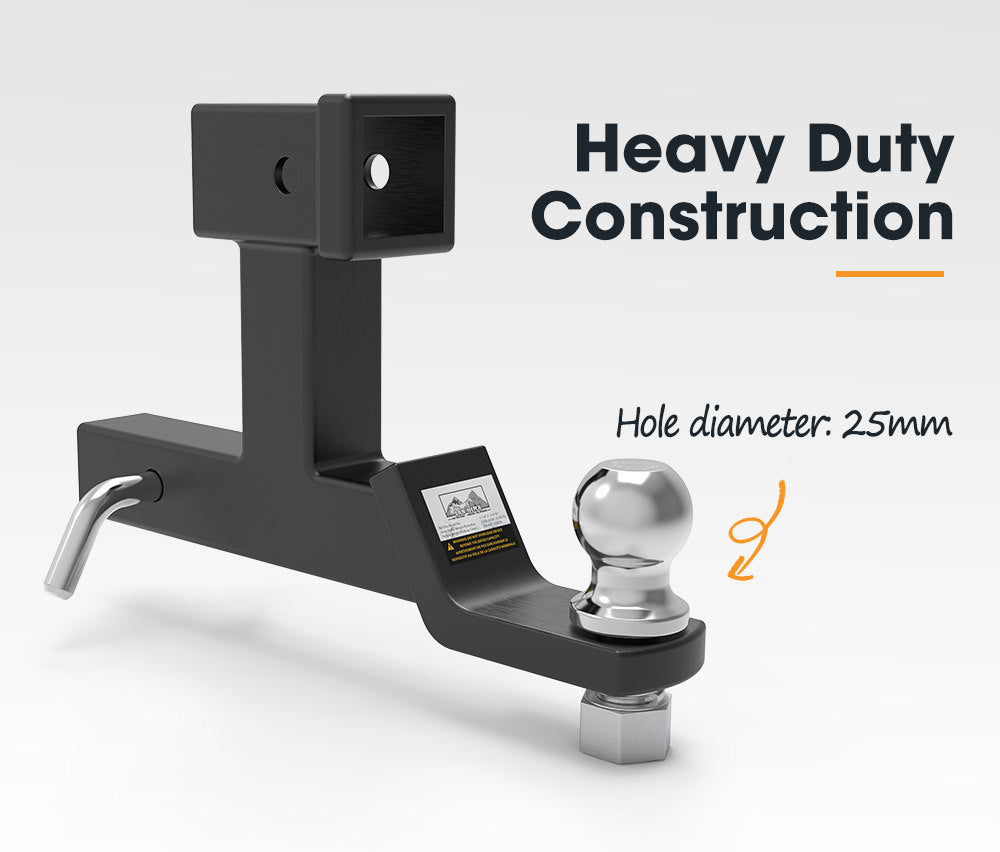 SAN HIMA Dual Hitch Ball Mount Tongue Multi Use 2" Tow Bar Trailer Camper Bike Rack 4WD