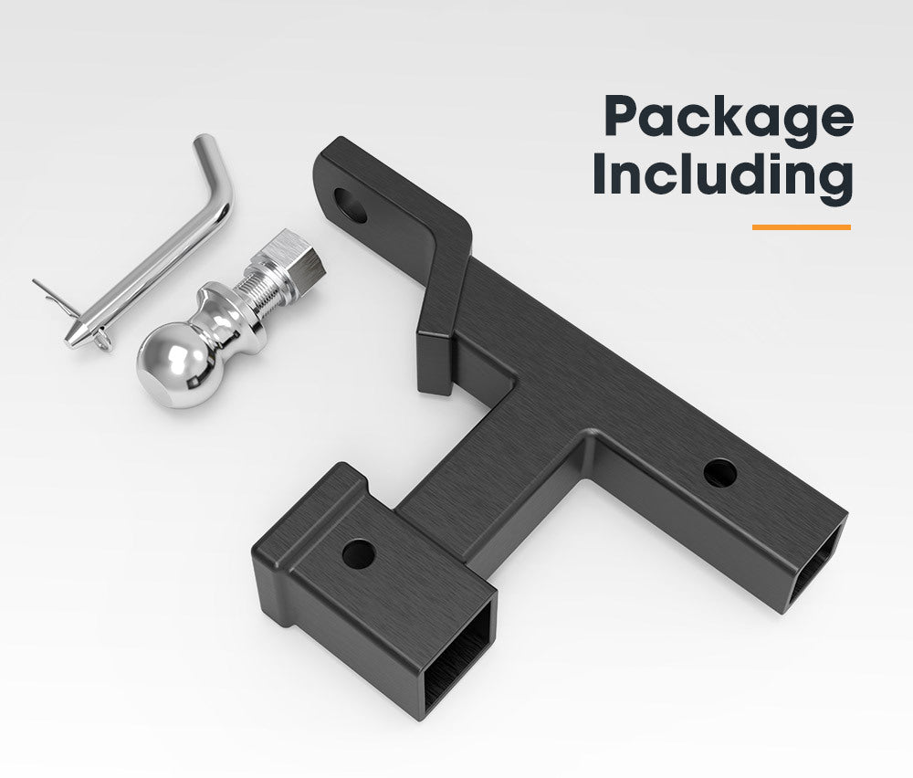 SAN HIMA Dual Hitch Ball Mount Tongue Multi Use 2" Tow Bar Trailer Camper Bike Rack 4WD