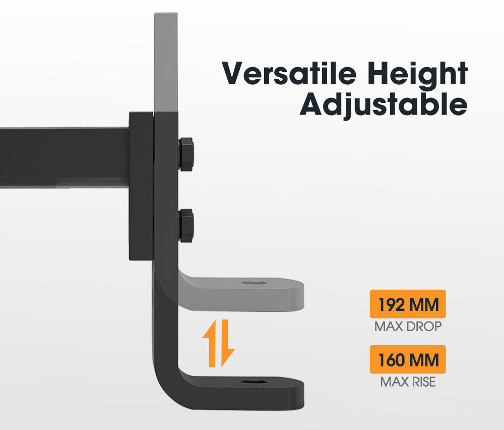 SAN HIMA Adjustable Towbar Ball Mount 2" Hitch Towing Trailer Camper Bike Rack 4WD